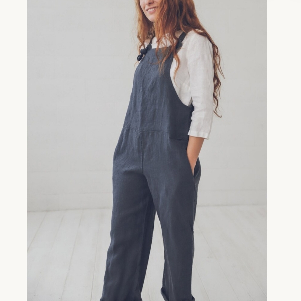 Made In Italy Adjustable Linen Blend Jumper - Picture 4 of 12